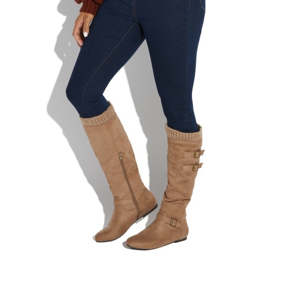 Aieeda Sweater Cuff Boot Wide Calf 